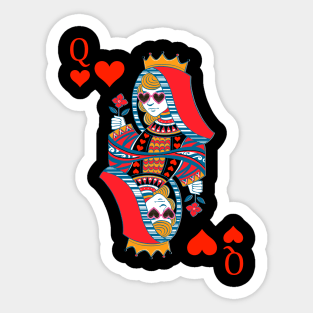 Queen of Hearts Poker Card Sticker